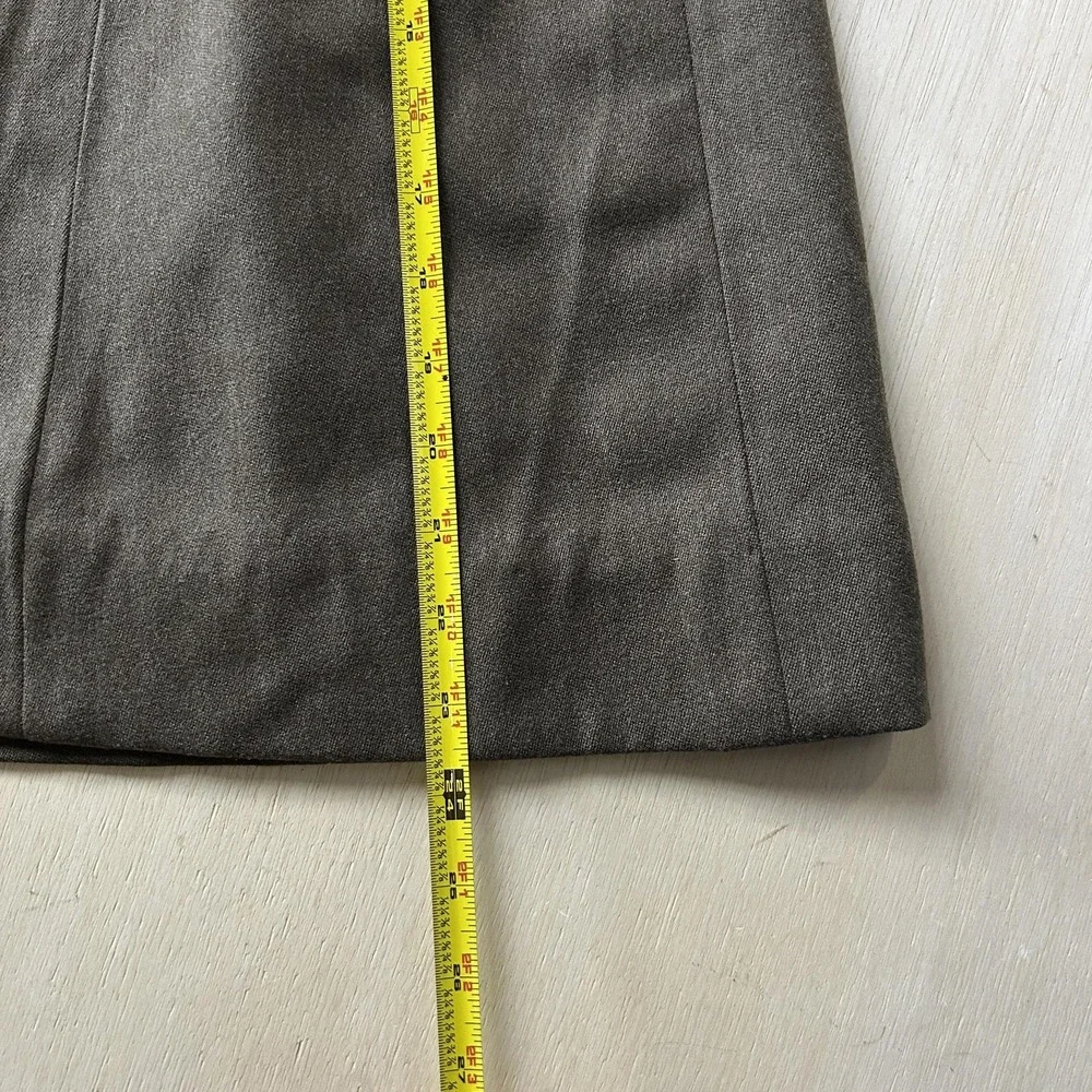 Vintage Brown Twill A-Line Skirt Womens 12 Solid Knee Length Workwear High Rise